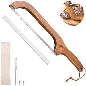 Bread Knife for Homemade Bread, 14.5" Wooden Sourdough Bread Knife, Sourdough Bread Slicer, Bow Design, Easy to Cut Into Uniform Thin Slices, Bread Saw for Cutting Sourdough Bread, Bagel, Baguette Etc