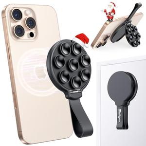 Pack of 3, Magnetic Suction Phone Mount for MagSafe Case, Silicone Suction Cup Stand Grip Holder, Designed for iPhone 16 Pro Max/15/14/13/12 Series, Hands-Free Selfie/Video for Content Creator/Influencer, Black