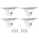 3 x PATIKIL 1" Rigid Caster Wheels, 4 Pack Silent Fixed Plate Casters with M4 Screws Load Capacity 198Lbs for Furniture Workbench Cart Trolley One Direction Rolling, White(NO Brake)