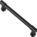 Alzassbg Cabinet Pulls, Matte Black, 5 Inch Hole Centers, Zinc Alloy Square Handles for Kitchen Cabinets and Drawers, 10 Pack, AL0005MB