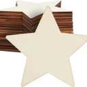 Juvale Wooden Stars for Crafts - 24-Pack, 3.9In x 3.9In x 0.1In, Unfinished Poplar Wood - DIY Ornaments & Decorations - Wooden Star Shapes & Unfinished Wood Cutouts