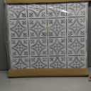 Tin Wall Tiles 24x24 Nail-Up, Stair Risers, Metal Ceiling Tiles, 5 Pack (Antique White)