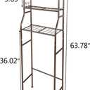 3-Shelf Bathroom Organizer Over The Toilet Space Saver Over The Toilet Rack Bathroom Corner Stand Storage Organizer, Brown, 19 inches x 9 inches x 63 inches