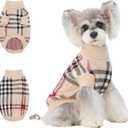 Small/Medium Dog Sweater, Warm Dog Winter Coat w/Sleeves, Comfortable High Neck & Leash Hole, Premium Dog Clothes for Schnauzer-Best for Holidays, Daily Walks M Apricot