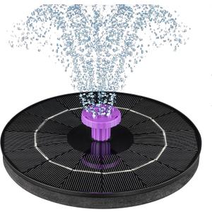 3.5W Solar Bird Bath Fountain Pump, Solar Powered Water Pump, Outdoor Water Fountain with 8-in-1 Nozzles, 4 Fixed Pipes for Hummingbirds, Garden, Pool, Pond