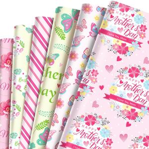 12 Sheets Mother's Day Wrapping Paper (27 x 20), Double Sided Floral Decorative Paper, Gift Packing Paper for Holiday Parties, Celebrations, and Any Occasion!