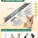Dog Ramp for Small & Medium Dogs Foldable Pet Ramp for Bed (White) | 5 Adjustable Heights 13.98"-27.56'', No Assembly, Non-Slip Carpet, Portable Handle, Natural Wood Frame, Senior Dog Friendly