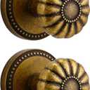 Antique Brass Door Knob Dummy Door Knobs Interior Dummy Door Handle Single Sided Decorative, Zinc Alloy, 2 Pack