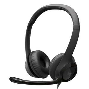 Logitech H390 Wired Headset for PC/Laptop, Stereo Headphones with Noise Cancelling Microphone, USB-A, in-Line Controls for Video Meetings, Music, Gaming and Beyond - Black