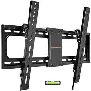 IWORKBORAD 55 65 75 85 inch Low Profile TV Wall Mount for 32-90 '' TVs, Tilt TV Mount Bracket, Safe Lock & Quick Release, Max VESA 600x400mm, 24 inch Studs,132 lbs, Fit Most 55+ 75+ 85+ 86 TVs