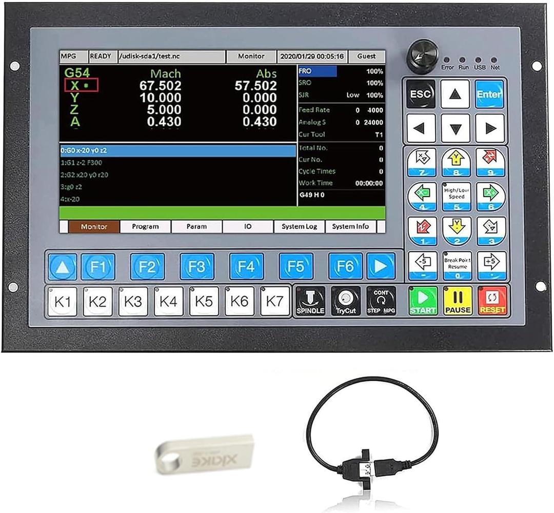 CNCTOPBAOS DDCS Expert CNC Controller 4-Axis Linkage,G Code M Code Offline Standalone Motion Control System,Spindle/Servo/Stepper Motor for Engraving Milling Machine,Lathe,CNC Router,Plasma Cutters