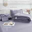 PERFEMET 5-Piece Purple Bed in A Bag Queen Size Boho Cute Grayish Purple Pom Pom Comforter Set with Sheets Soft Lightweight Girls Bedding Set(Grayish Purple, Queen)