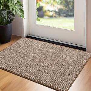 GRANNY SAYS Front Door Mat Indoor Entrance, Indoor Doormat Non Slip Washable, Low Profile Outdoor Welcome Mat, 32" x 20" Resist Dirt Absorbent Indoor Door Mats for Entryway, Floor, Brown Beige Mat (Brown and Beige)