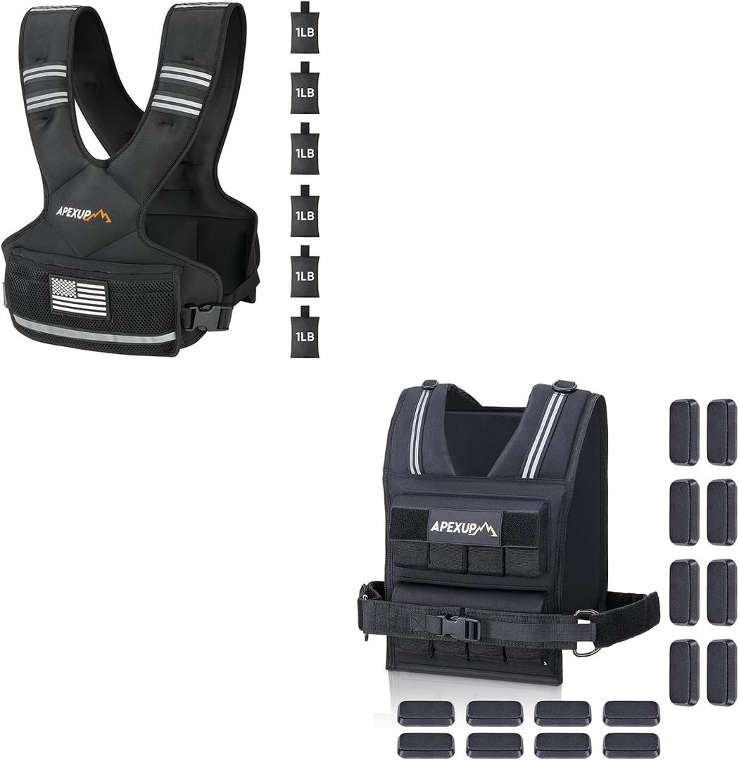 APEXUP Adjustable Weighted Vest 20lbs + Adjustable Weighted Vest 4-10lbs