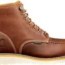 Carhartt 6” Moc Toe Waterproof Work Boots for Men - Oil-Tanned Leather Boots with FastDry Lining, Dual-Density Rubber Wedge Traction Outsole, EH Rated (Brown, US 13)