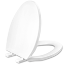 Toilet Seat Elongated, Slow Close Hinges, Non-Slip Bumpers, White | Easy Clean Toilet Seat Cover, Two Mounting Kits, Durable High-Gloss Plastic, Quick-Release, for Standard Elongated Toilets