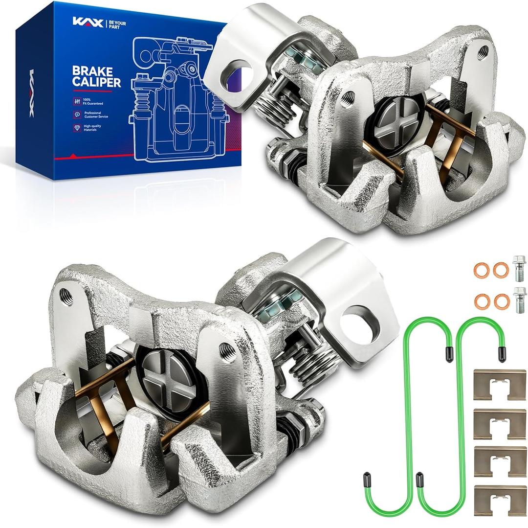 KAX Rear Left & Right Disc Brake Caliper Assembly w/bracket Fits for Honda Civic 1.8L 2006-2015, Civic 2.0L 2006-2011, Civic 2.4L 2012-2015; for Acura ILX 2.0L 2013-2018, Replace# 19B3298 19B3299