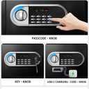 1.3 Cu Ft Home Safe Box, Steel Electronic Lock, with USB-C Emergency Unlock, Fireproof Bag, Felt-Lined Interior, Silent Keypad & Battery Indicator, Fits A4 Documents Bedroom, Office, Travel
