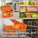 Bento Box with Hot & Ice Packs  5 Leakproof Containers, Insulated Lunch Box for Women, Men, Kids & Toddlers  Heated Thermal Food Warmer  Reusable Snack Boxes for Daycare, School & Meal Prep Thermos (Bright Orange)