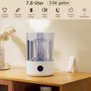 Large Room Humidifier for Bedroom Home 7.8L, Covering 600 ft, Top Fill Cool Mist Ultrasonic Air Humidifier with Essential Oil Diffuser, Whisper Quiet, Dual Mist, 44H Runtime & Timer Function