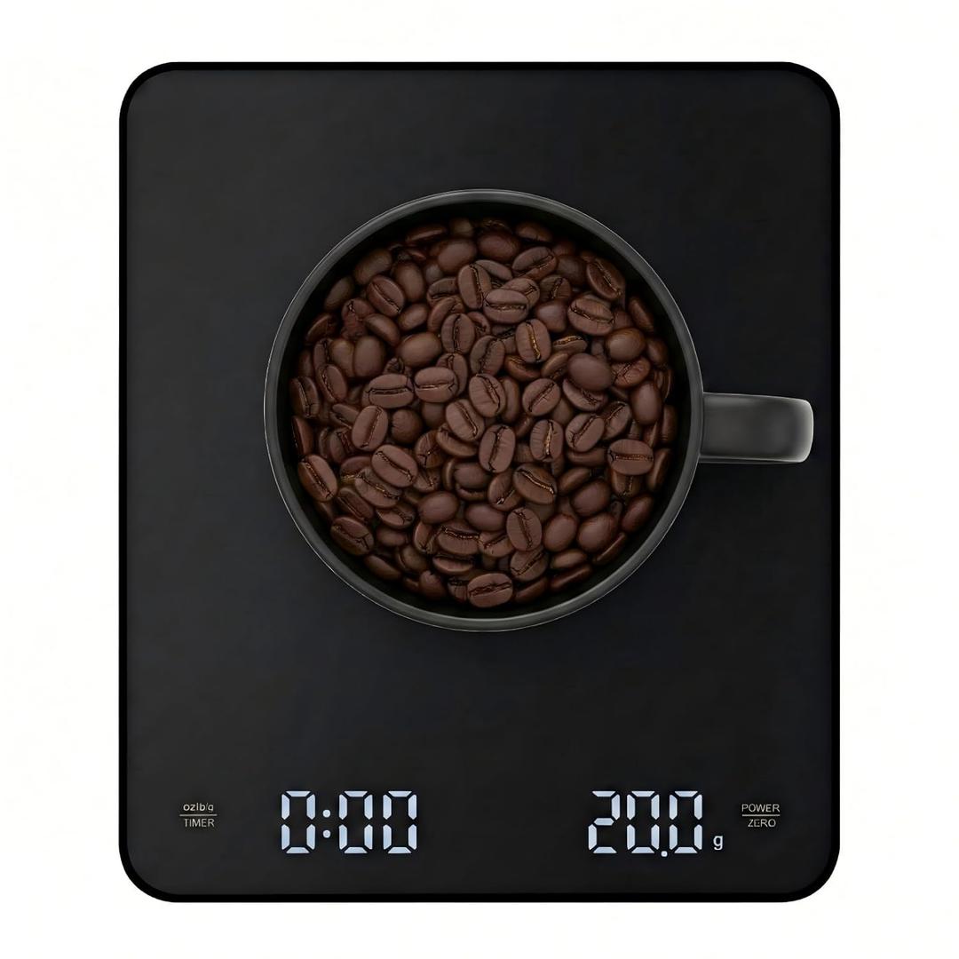 Coffee Scale with Timer 3kg/0.1g High Precision Digital Espresso Scale for Pour Over & Matcha, Food Scale for Kitchen Baking and Jewelry with Rechargeable Battery, Silicone Mat