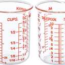 High Borosilicate Glass Measuring Cup-V-Shaped SpoutGlass Measuring Beaker for Kitchen or Restaurant, Easy to Read, 150 ML (5 Oz)-Pack of 2