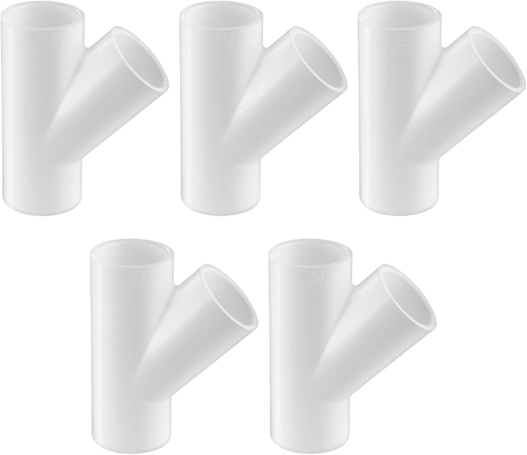 LESSO 5 Pack PVC Pipe Fittings, 1 inch PVC Wye