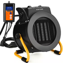 Greenhouse Heater with Digital Thermostat, 1500W Electric Outdoor Heater, Overheat Protection, Fast Heating, Waterproof for Grow Tent, Green House, Patio, Black