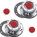343-4024 Trailer Hub Caps Compatible with Stemco,3434024 Aluminum Hub Cap for Trailer Axle with Extra 2 Rubber Plugs and Gaskets(Pack of 2)