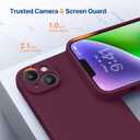 Miracase Designed for iPhone 14 Case with Screen Protector,[Upgraded Enhanced Camera Protection],Shockproof Liquid Silicone Case with Microfiber Lining, 6.1 inch, Wine Red