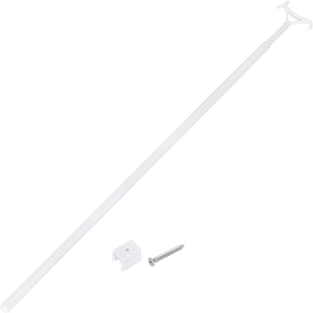 uxcell 29"-53" Draw Rod for Cordless Blinds, Telescopic Rod to Pull Window Shades Up and Down, Clothes Hanger Hook Pole, Aluminum Alloy Blinds Tilt Wand for Roller Shades, White