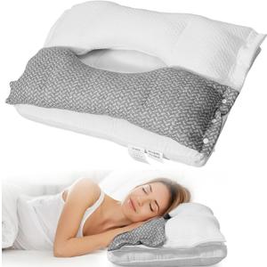 3-in-1 Removable Cervical Neck Pillow for Neck, Shoulder, and Back Pain Relief Sleeping- Ergonomic Orthopedic Contour Fiber Pillow for Back and Side Sleepers