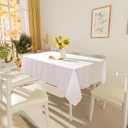 Smiry Rectangle Table Cloth, Waterproof Anti-Scratch Polyester Tablecloth, Decorative Washable Fabric Table Cover for Dining, Buffet, Parties and Outdoor, 60x120, White
