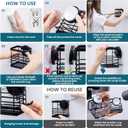TAILI Patented Suction Cup Toothbrush Holder, Stainless Steel Anti-Puddling Shower Toothbrush Holder, No Drilling Removable Organizer for Bathroom Toothpaste, Razor, Kitchen and Office Items, Black