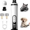 WAZNFYV Silent Groom Pro Nail Grinder, 2026 Dog Nail Grinder 3 Speeds with LED Light & Rechargeable USB Charging Pet Nail Grinders for Dog Cat Home Use (White Black)