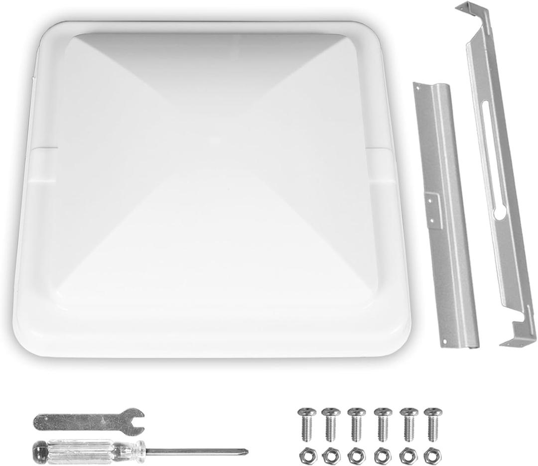 Jack Boss RV Roof Vent Cover, 14 Inch Replacement Vent Lid for Inside RV Trailer Camper Motorhome, White One Pack