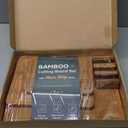 Bamboo Cutting Board, Non Slip Wood Cutting Boards for Kitchen 3 Packs Holder and Over Sink Nice Solid Thick Durable Cutting Boards for Kitchen Large Small Vegetables Fruits Kitchen Gifts (Carbonized) (Brown)