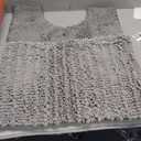 Bathroom Rugs Sets 2 Piece, Super Absorbent Soft, Thick, Machine Washable Chenille Bath Mat, Non Slip Toilet Floor Rug,nBath Mats for Bathroom, 20x32 Plus 20x20 U Shape, Light Grey