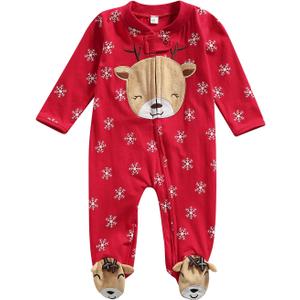 6 x One opening Newborn Baby Boy Girl Zipper Footies Pajamas Pjs Ribbed Solid Long Sleeve Romper Jumpsuits Footed Sleep and Play, Size 60