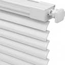 No Drill Aluminum Mini Blinds, Horizontal Window Blinds, 1" Slat Venetian Blind for Indoor Windows, Bathroom, RV, Campers Custom Sizes Cordless Shades(White), 25.5x72
