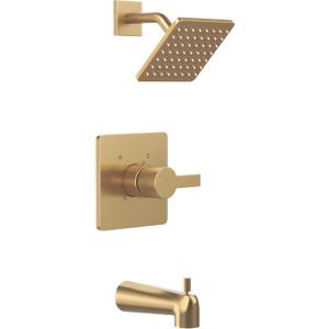 Replacement for Delta 13/14 Series Shower Trim Kit, Compatible with Delta R10000 Tub Shower Faucet Set, Brushed Gold Shower Head and Handle Set,Champagne Bronze (Cartridge and Valve Not Included)