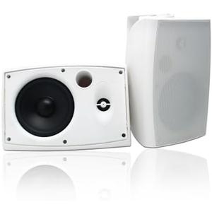 Herdio 6.5 Inches Indoor Outdoor Bluetooth Speakers Waterproof Wired 400 Watts with Powerful Bass,2 Way Wall Mount Speakers All-Weather Durability for Patio Home Deck Porch Backyard(Pair,Withe)