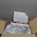 5FT Pop up Christmas Tree for Indoor Decoration Pre-lit Mini Christmas Tree with 60 Lights, Silver White Artificial Pencil Tree Collapsible Tinsel Lighted up with Snowflake Glitter