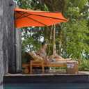 ABCCANOPY Patio Umbrella Outdoor Half Umbrellas for Patio, Backyard, Garden, Deck (9FT, Orange)