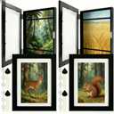 4Pcs Kids Art Frame Changeable 8.5x11 Letter Size Display with Mat Kids Artwork Frame Front Opening Artwork Frames for Kids Art Decorative Art Frames for Kids Art Holds 50-100 Works of Art for Hanging Black