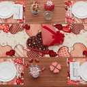 XCHI Love Hearts Valentine's Day Table Runner Table Decoration for Party Home Kitchen Dining Holiday Decor 13x120 Inch