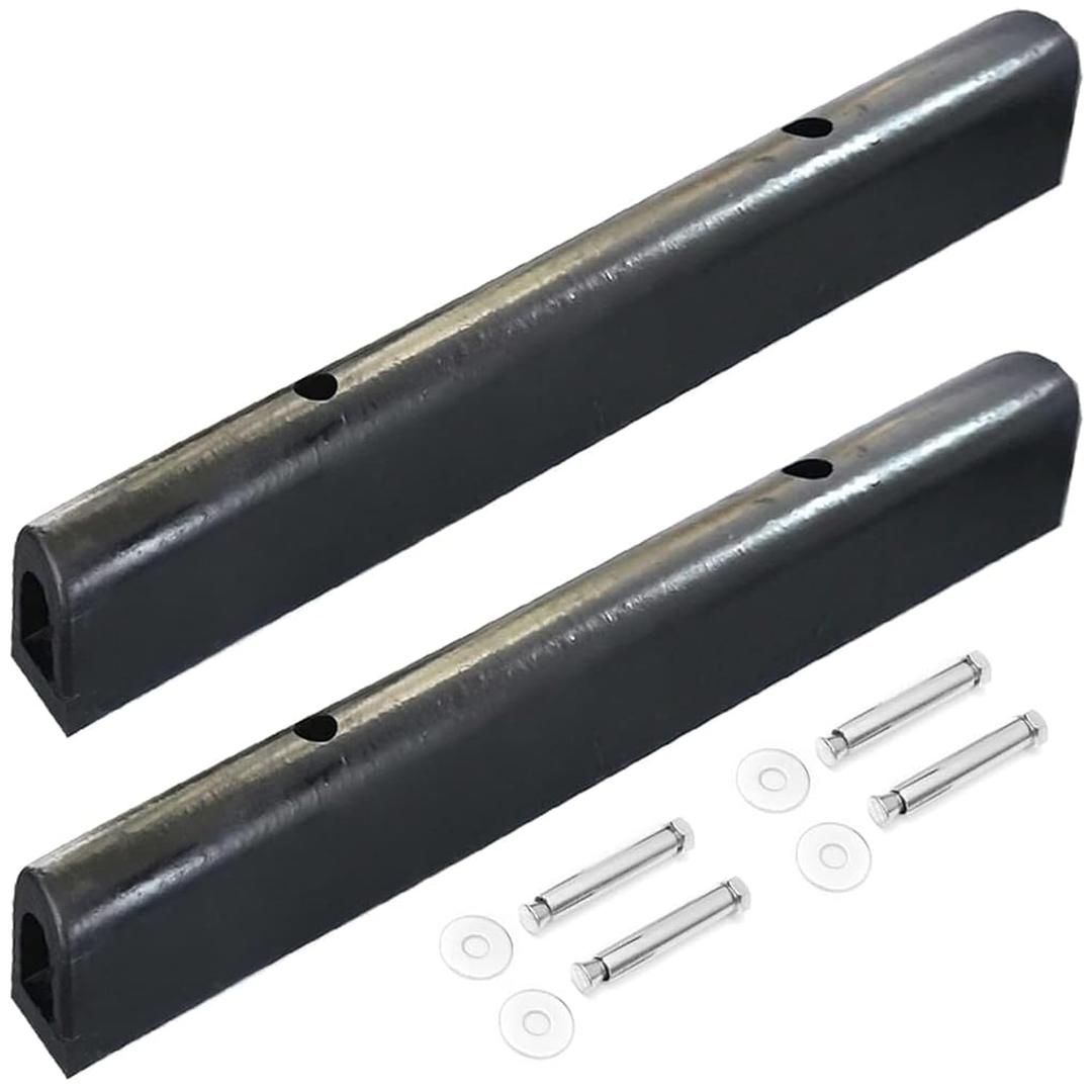 TonGass (2-Pack, Black, 39"x3.9"x4.1", Weight 18.7 Lbs) Heavy-Duty Rubber Dock Bumper for Marinas Boat Docks Bumpers Rubber Boat Bumper for Docking, Boats Slips with 1/2" Thick Ribs 2 Mounting Holes