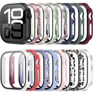 16 Pack Case for Apple Watch Series 11/10 42mm with Tempered Glass Screen Protector, Hard Ultra-Thin Scratch Resistant Bumper Protective Cover for iWatch Series 11/10 42mm Accessories