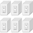BESTTEN 30 Pack 15 Amp Decorator Wall Outlet, 15A Standard Electrical TR (Tamper Resistant) Receptacle, Screwless Wall Plate Included, Commercial and Residential Use, UL Listed, White