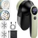 Fabric Shaver, Lint Remover Debobbler Rechargeable Clothes Shaver LED Digital Display Bobble Remover for Clothes with Large Container Adjustable 3 Speed Lint Shaver (3 Blades Included)